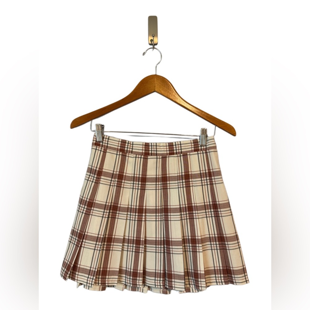 Aerie Pleated Plaid Mini Skirt